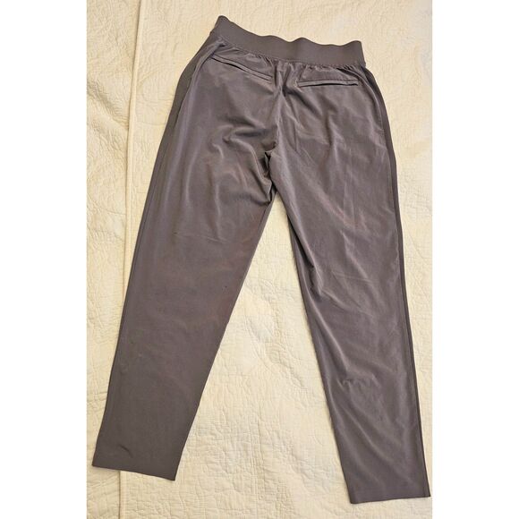 Athleta Brooklyn Ankle Pants Size 4 Gray Stretch Ribbed Waistband With Pockets - Picture 3 of 12